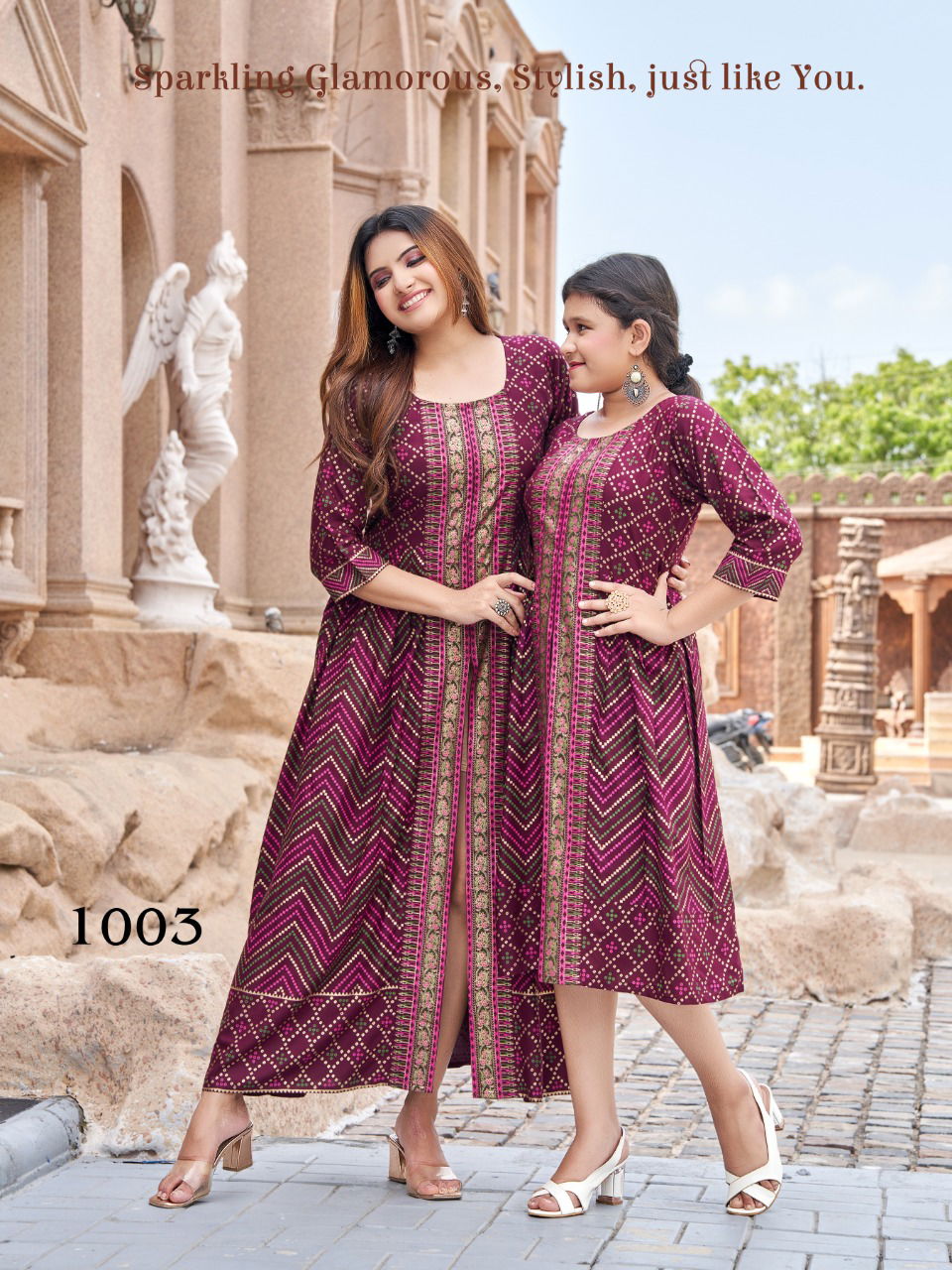 Me And Mom 5 Fancy Designer Wear Wholesale Mother Daughter Kurtis
